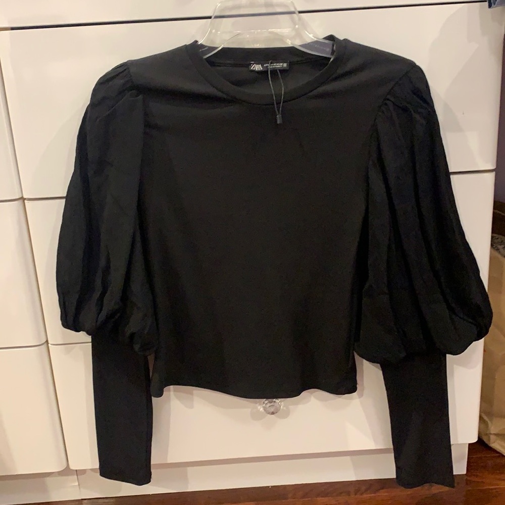Zara bubble sleeve top